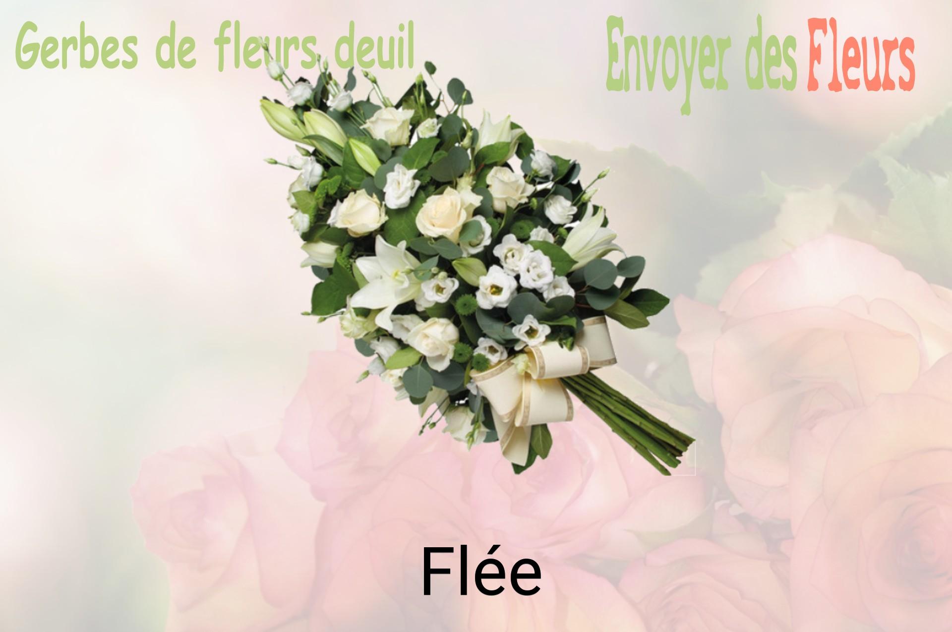 Gerbe de fleurs de deuil livrée à Flée